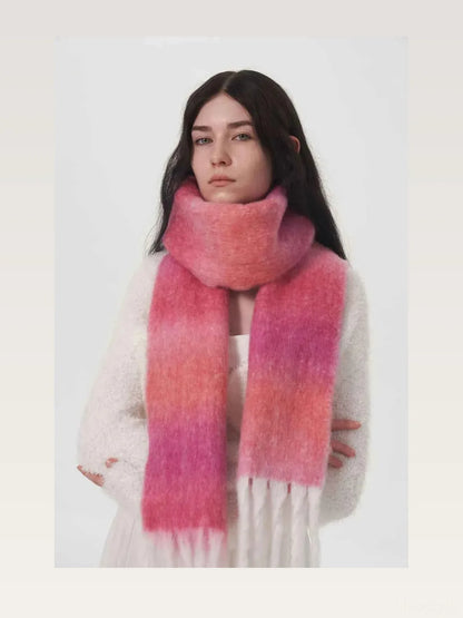 Fringe Gradient Thermal Scarf — styled showcase — Livostyle