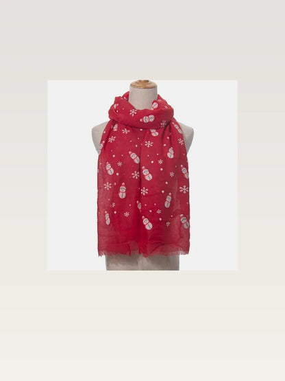 Fringe Snowman Polyester Scarf — styled showcase — Livostyle