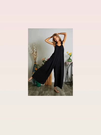 Elastic Ruffle Shoulder Jumpsuit — styled showcase — Livostyle