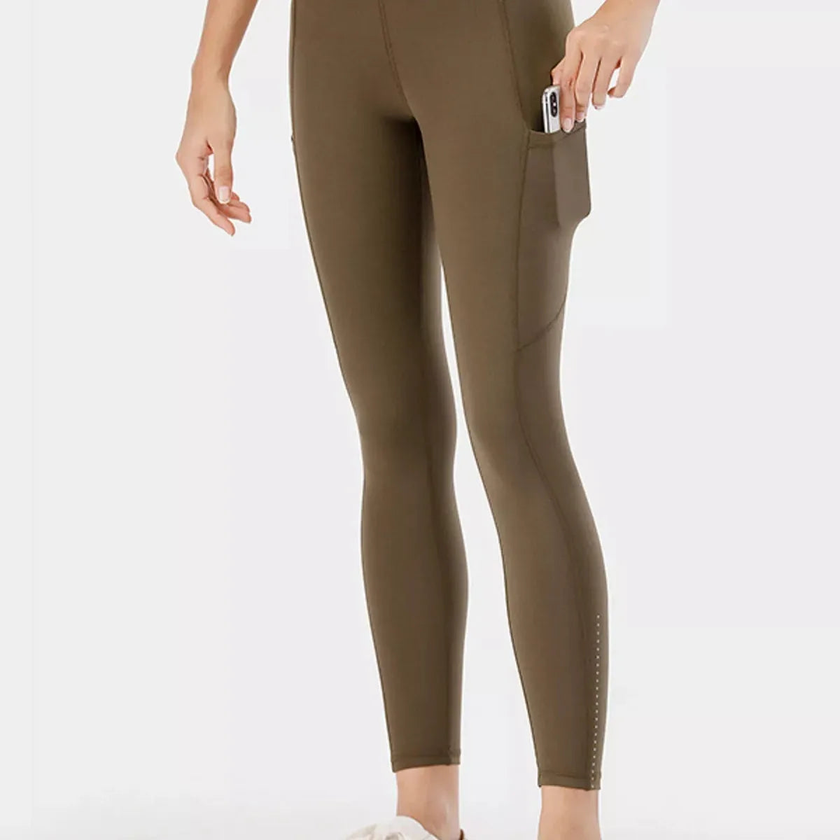 High-Waisted Active Leggings with Pockets — square view — Livostyle