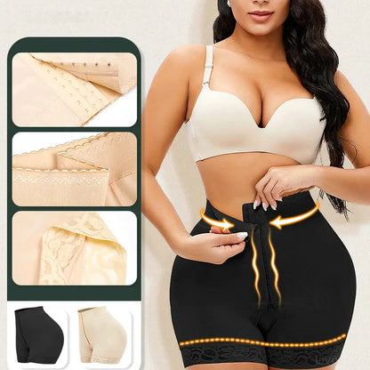 Lace Detail Hook-and-Eye Shaping Shorts — square view — Livostyle