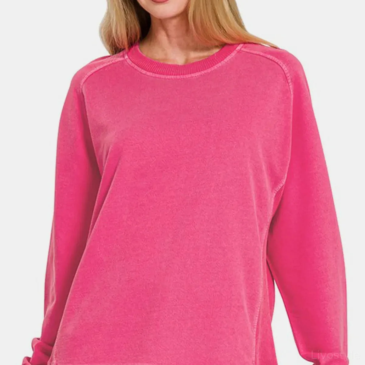 Pigment Dyed French Terry Sweatshirt — square view — Livostyle