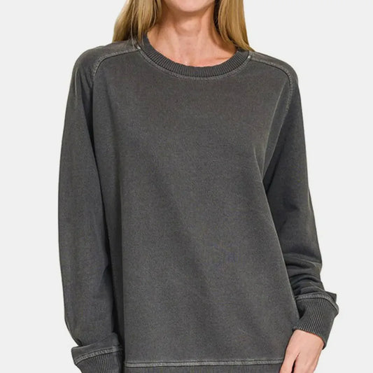 Pigment Dyed French Terry Sweatshirt — square view — Livostyle
