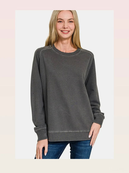 Pigment Dyed French Terry Sweatshirt — styled showcase — Livostyle