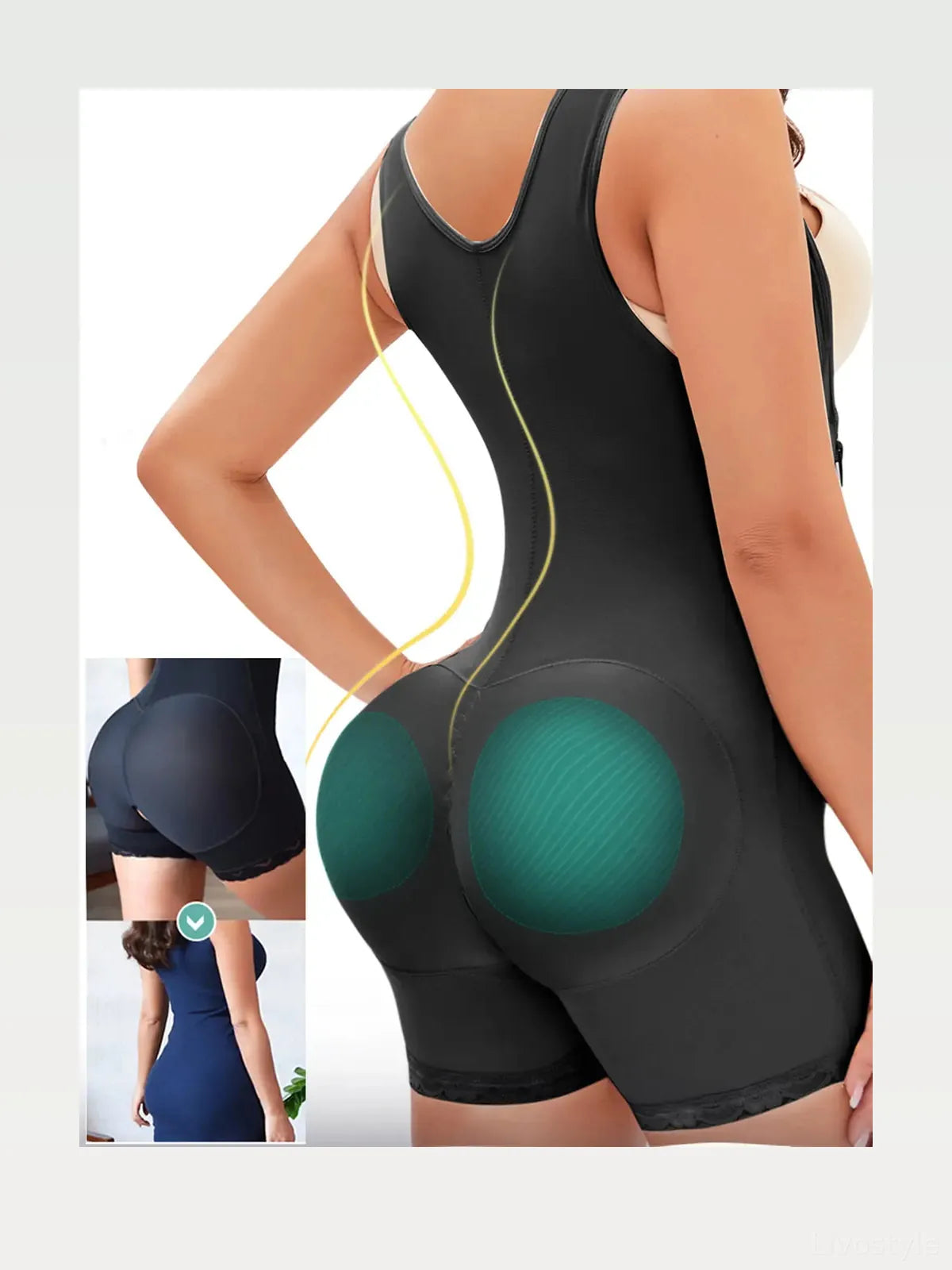 Side Zip Up Wide Strap Shapewear — styled showcase — Livostyle