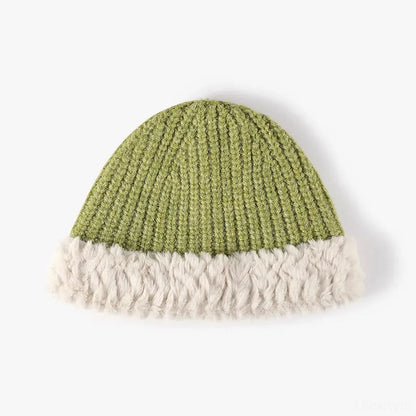 Fuzzy Hem Knit Hat — square view — Livostyle