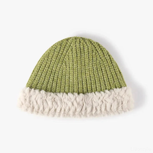 Fuzzy Hem Knit Hat — square view — Livostyle