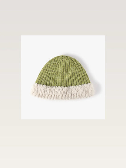 Fuzzy Hem Knit Hat — styled showcase — Livostyle