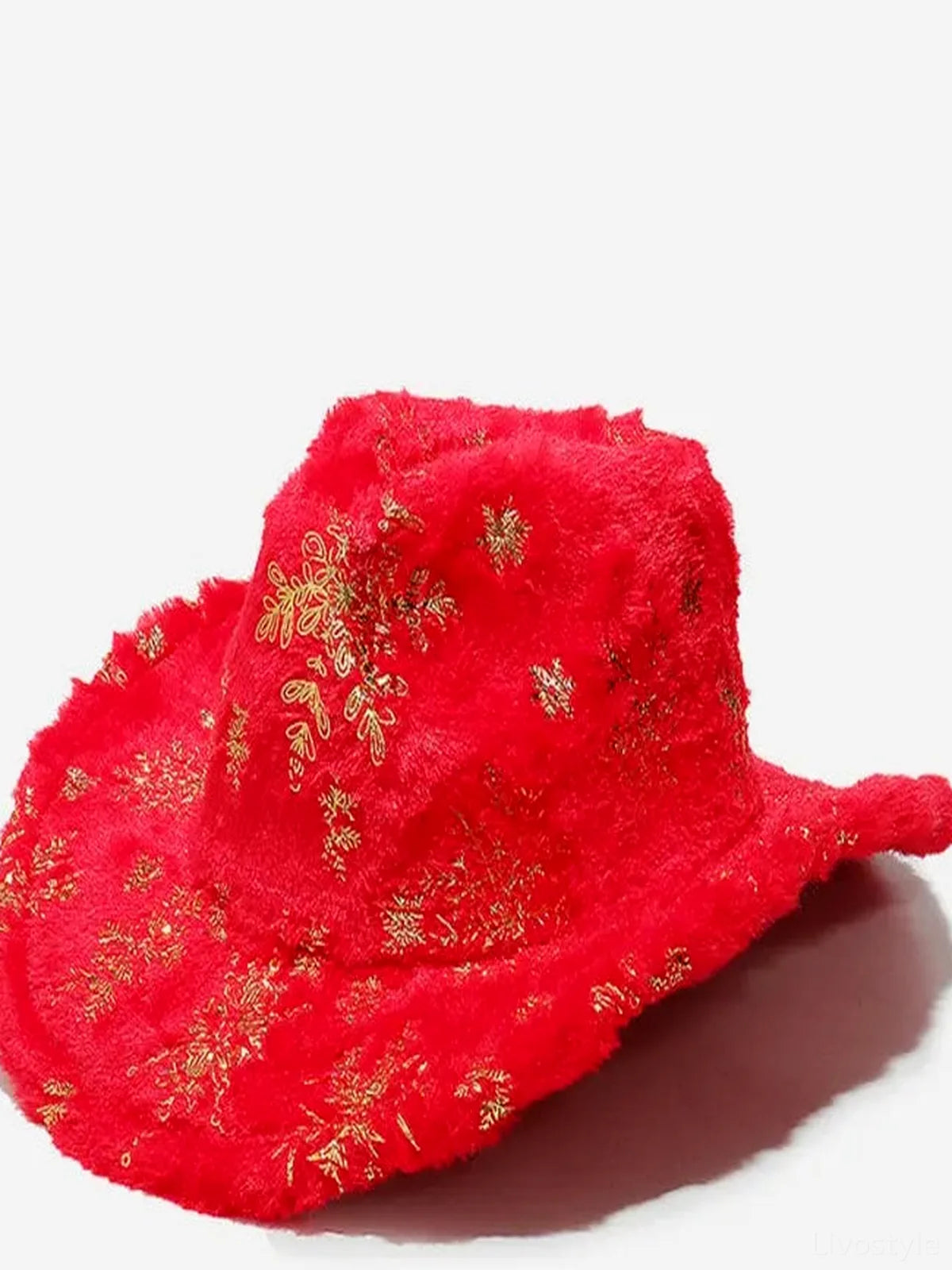Fuzzy Snowflakes Polyester Hat — detail view — Livostyle