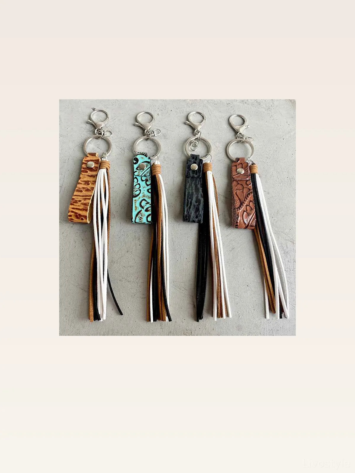 Genuine Leather Tassel Keychain — styled showcase — Livostyle