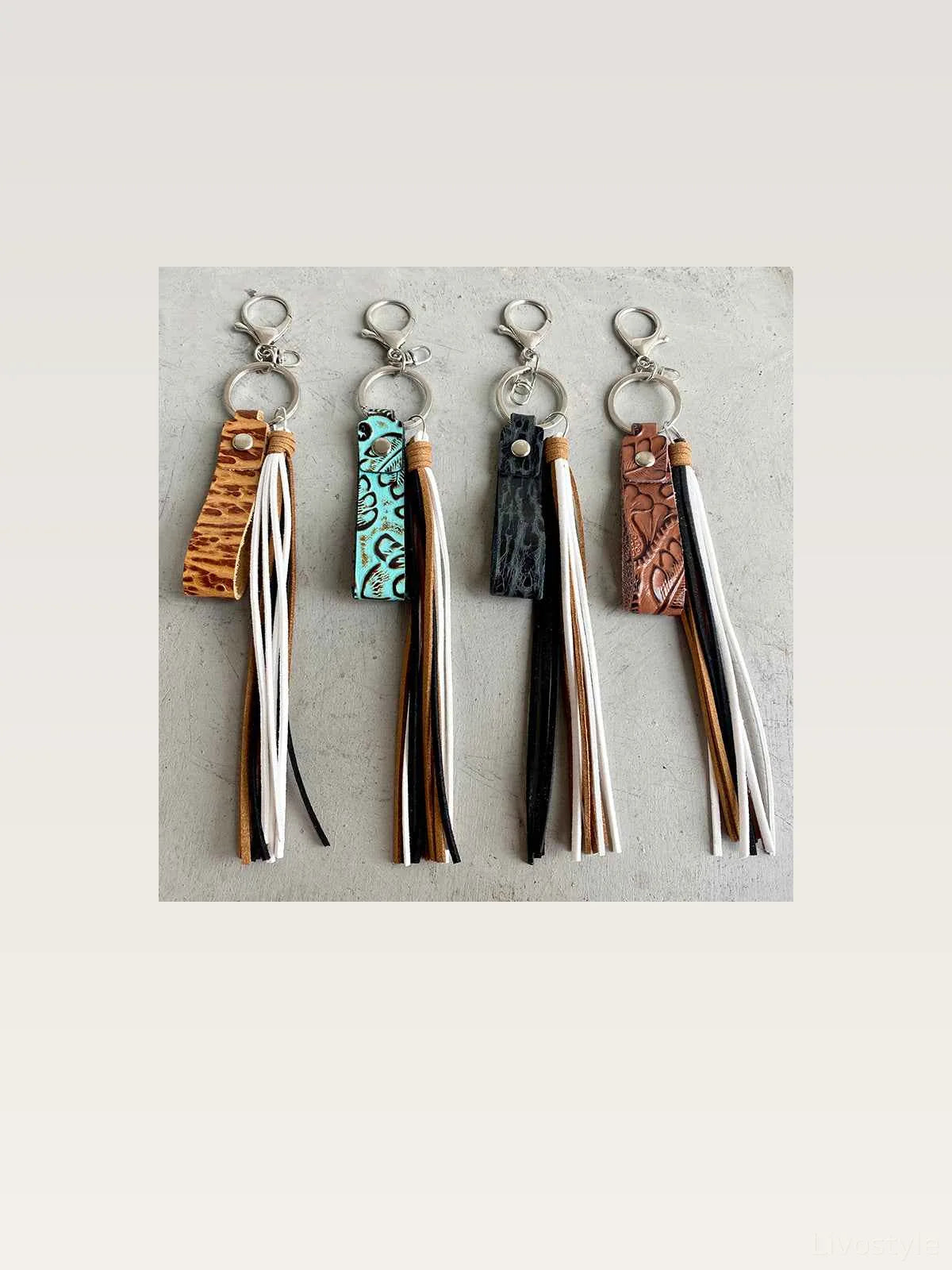 Genuine Leather Tassel Keychain — styled showcase — Livostyle