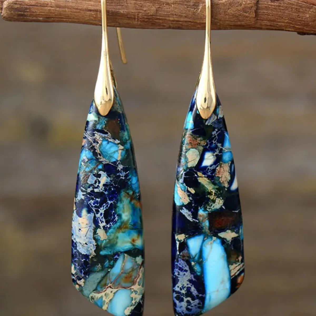 Geometrical Shape Dangle Earrings — square view — Livostyle