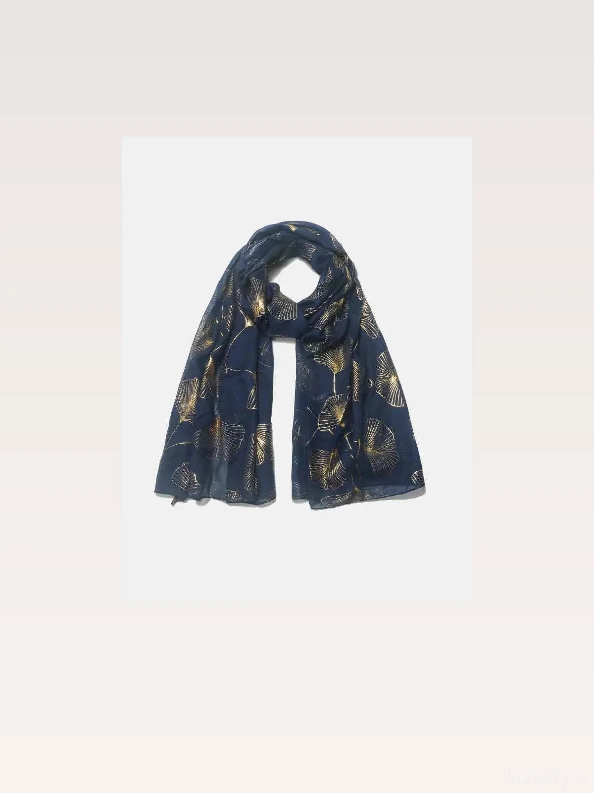 Ginkgo Leaf Polyester Scarf — styled showcase — Livostyle