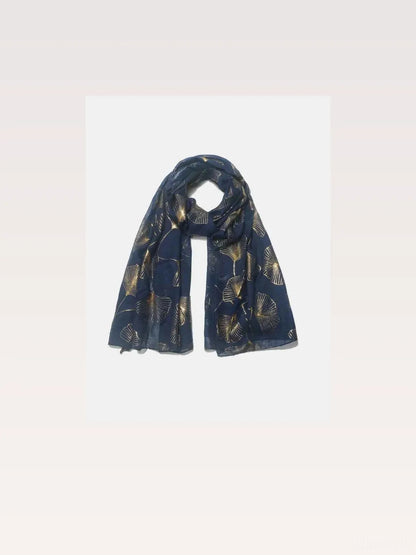 Ginkgo Leaf Polyester Scarf — styled showcase — Livostyle