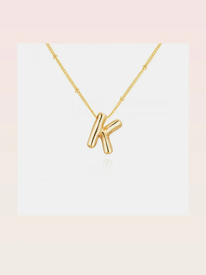 Gold-Plated Bubble Initial K Necklace — styled showcase — Livostyle
