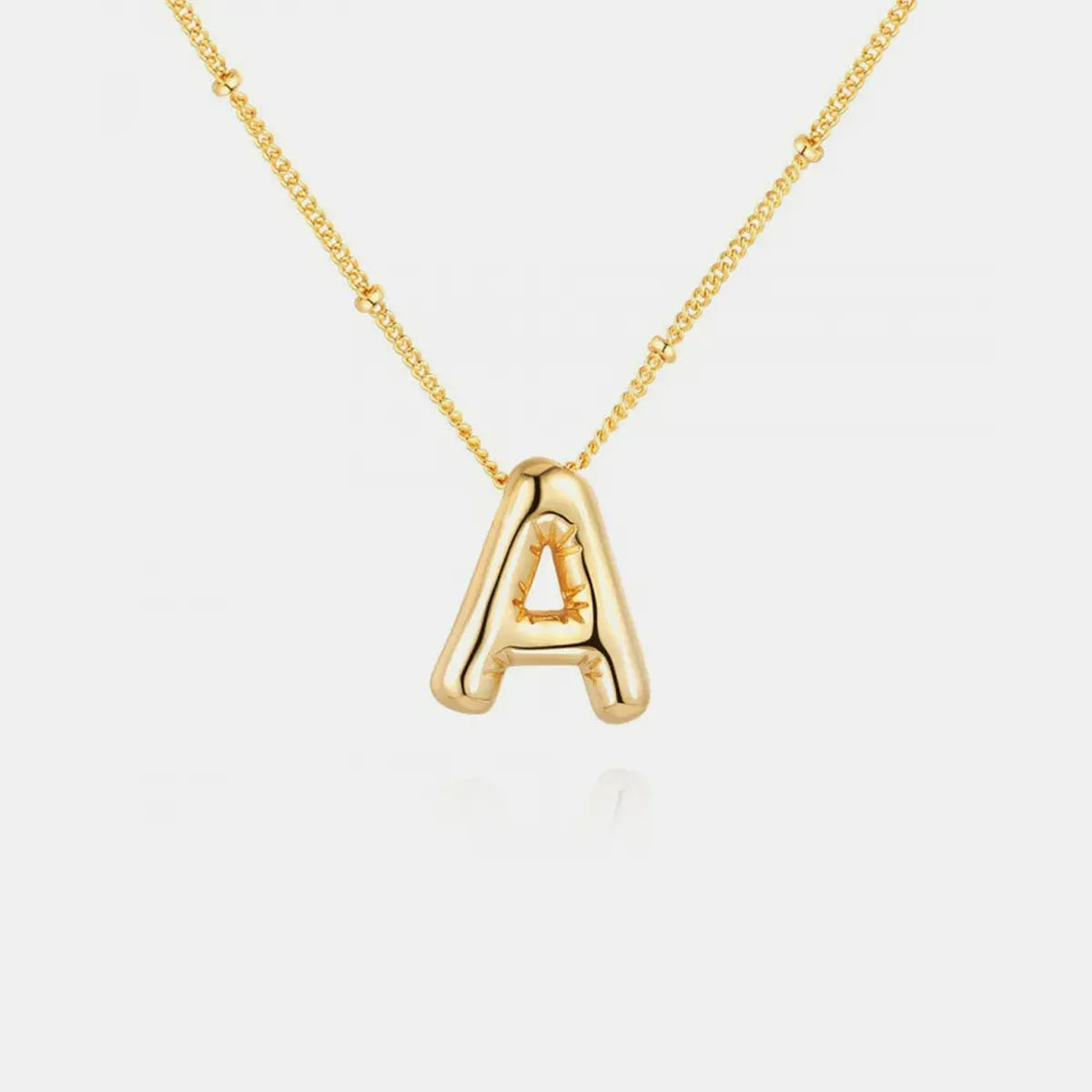 Gold-Plated Bubble Initial A Necklace — square view — Livostyle