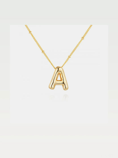 Gold-Plated Bubble Initial A Necklace — styled showcase — Livostyle