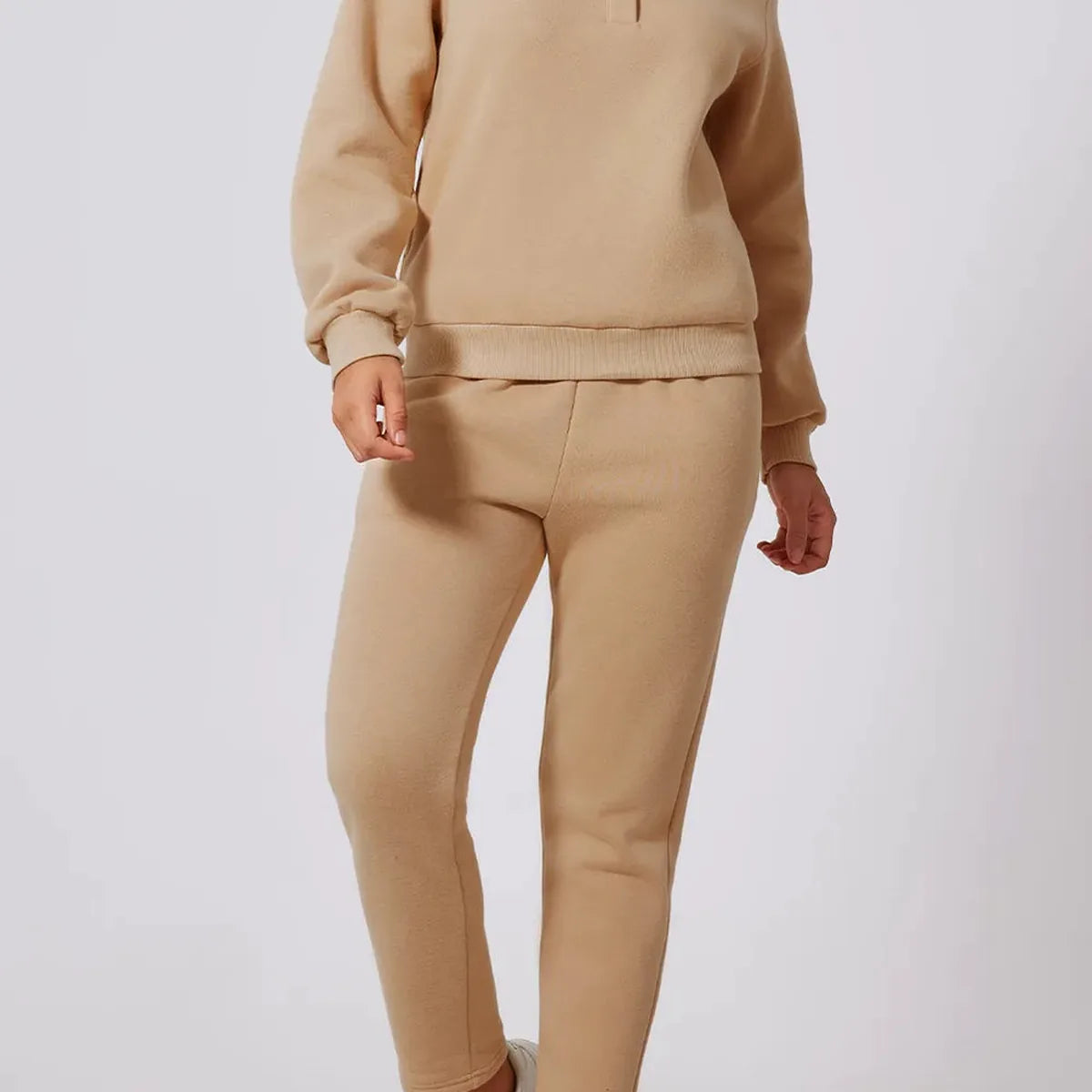 Half Snap Turtleneck Top and Pants Active Set — square view — Livostyle