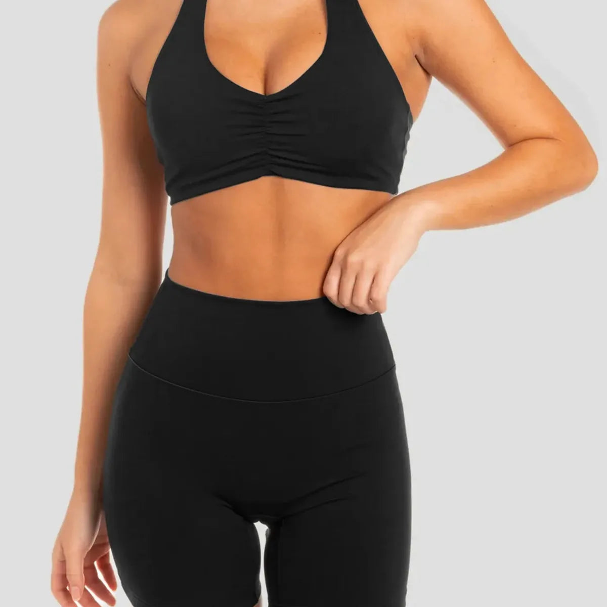 Halter Neck Cami and Shorts Active Set — square view — Livostyle