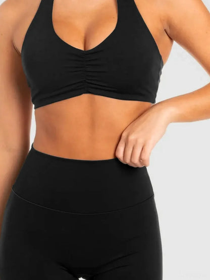Halter Neck Cami and Shorts Active Set — detail view — Livostyle