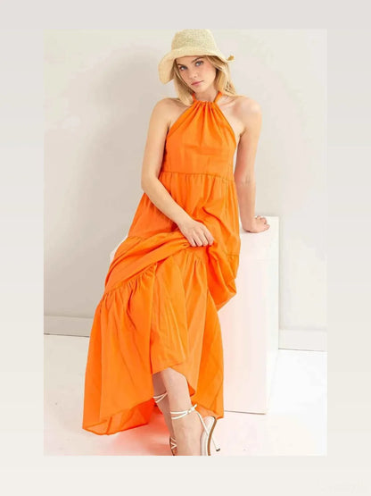 Halter Neck Cover Up Maxi Dress — styled showcase — Livostyle