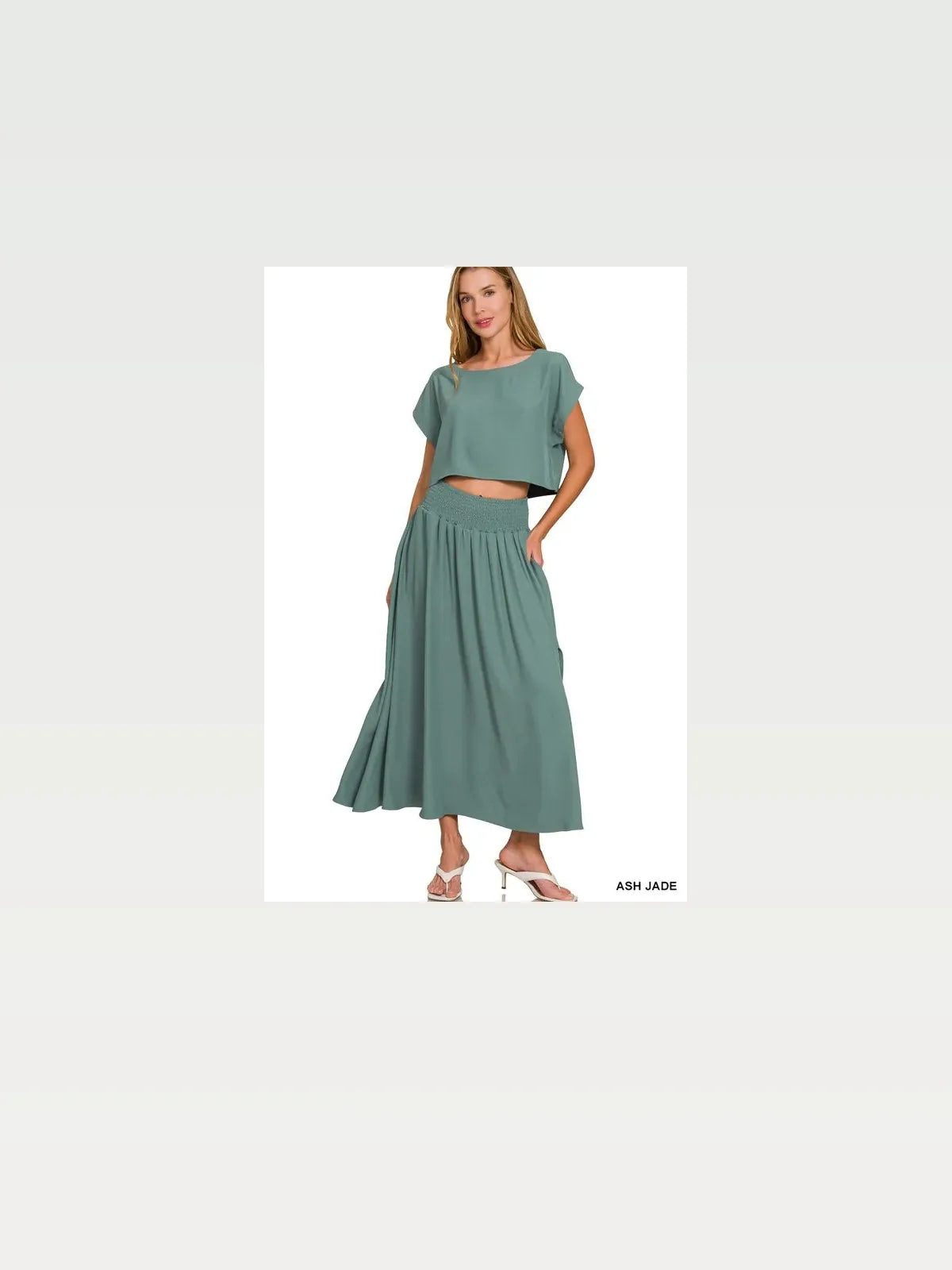 Heavy Woven Span Crop Tee & Skirt Set — styled showcase — Livostyle