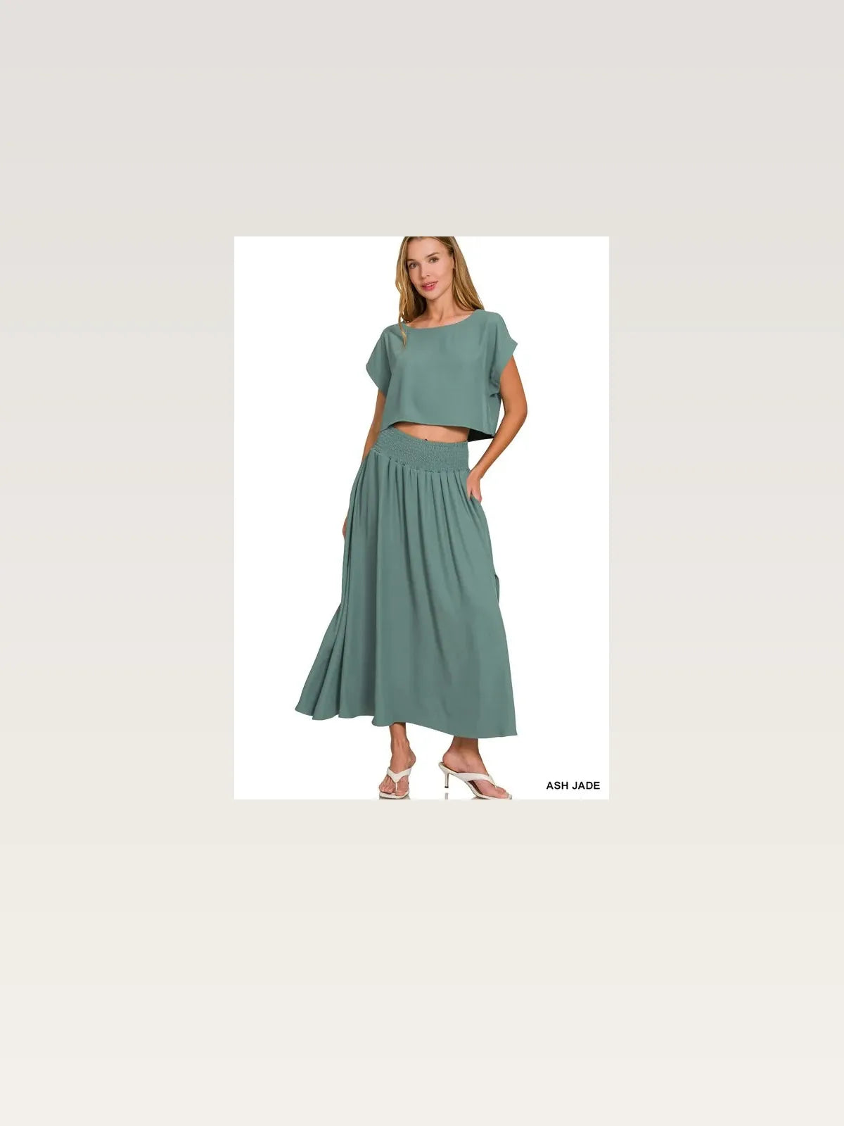 Heavy Woven Span Crop Tee & Skirt Set — styled showcase — Livostyle