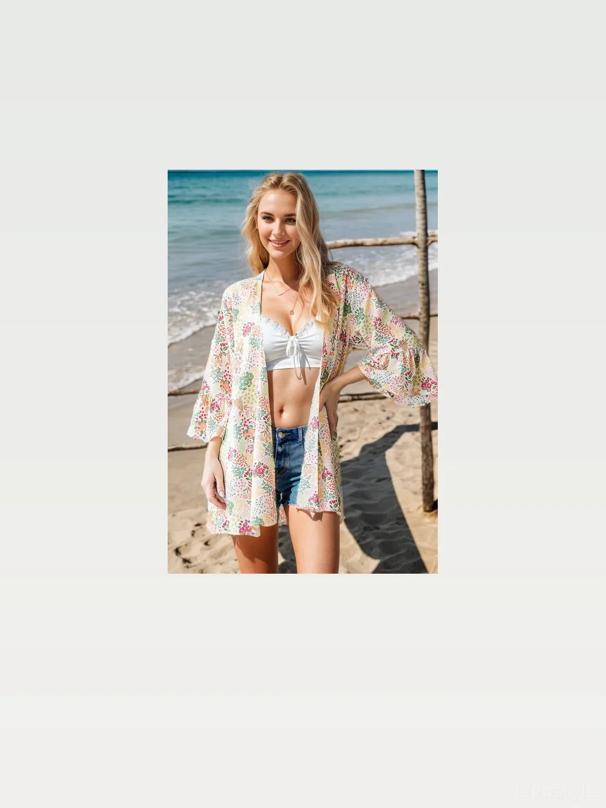 Floral Open Cardigan - Vibrant & Trendy — styled showcase — Livostyle
