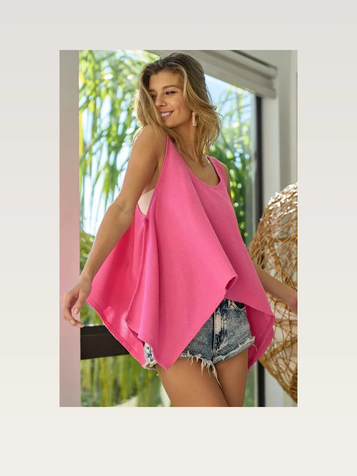 Trendy Flare Knit Tank Top with High-Low Hemline — styled showcase — Livostyle