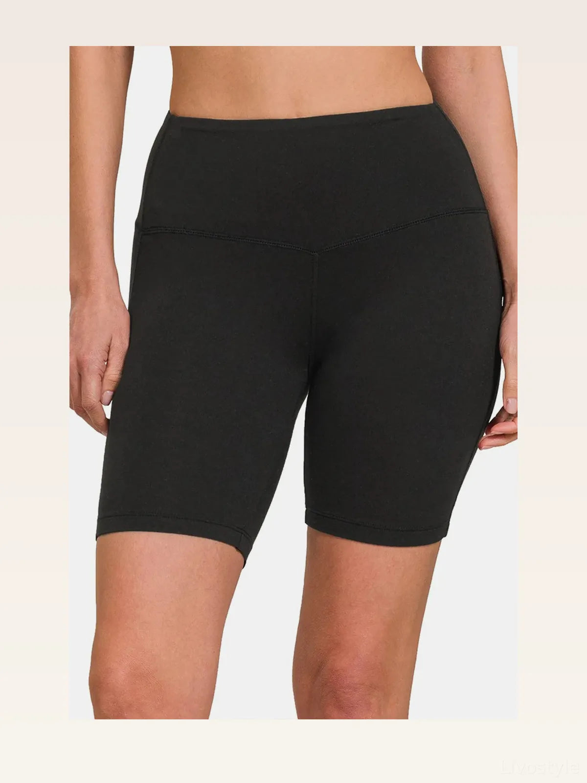 High Waist Active Shorts in Black — styled showcase — Livostyle