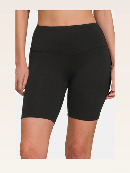 High Waist Active Shorts in Black — styled showcase — Livostyle