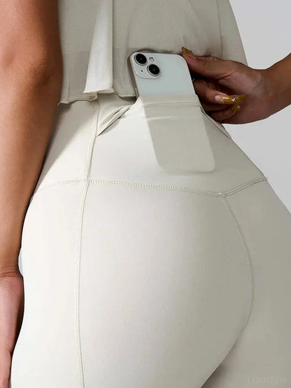 High Waist Active Shorts — detail view — Livostyle