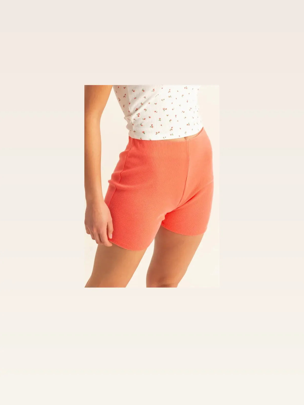 High Waist Ribbed Fitted Biker Shorts — styled showcase — Livostyle