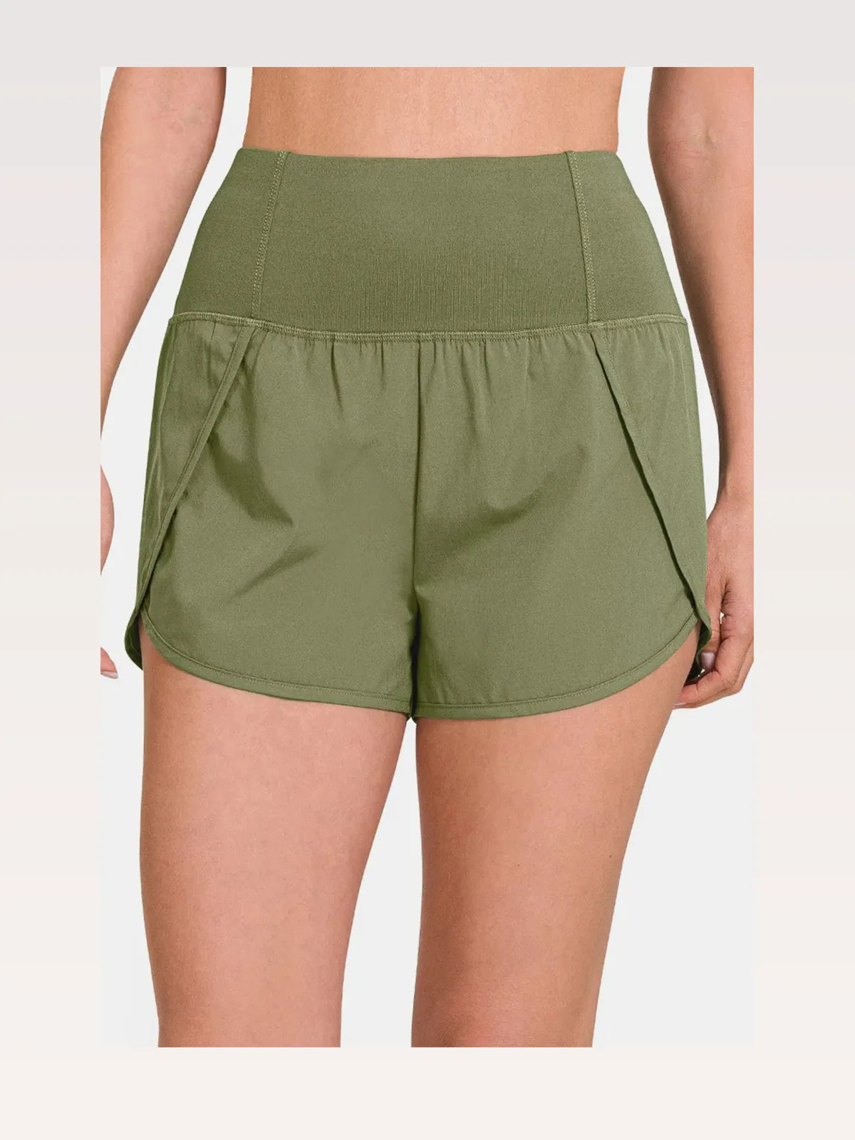 High-Waisted Zippered Back Pocket Active Shorts — styled showcase — Livostyle