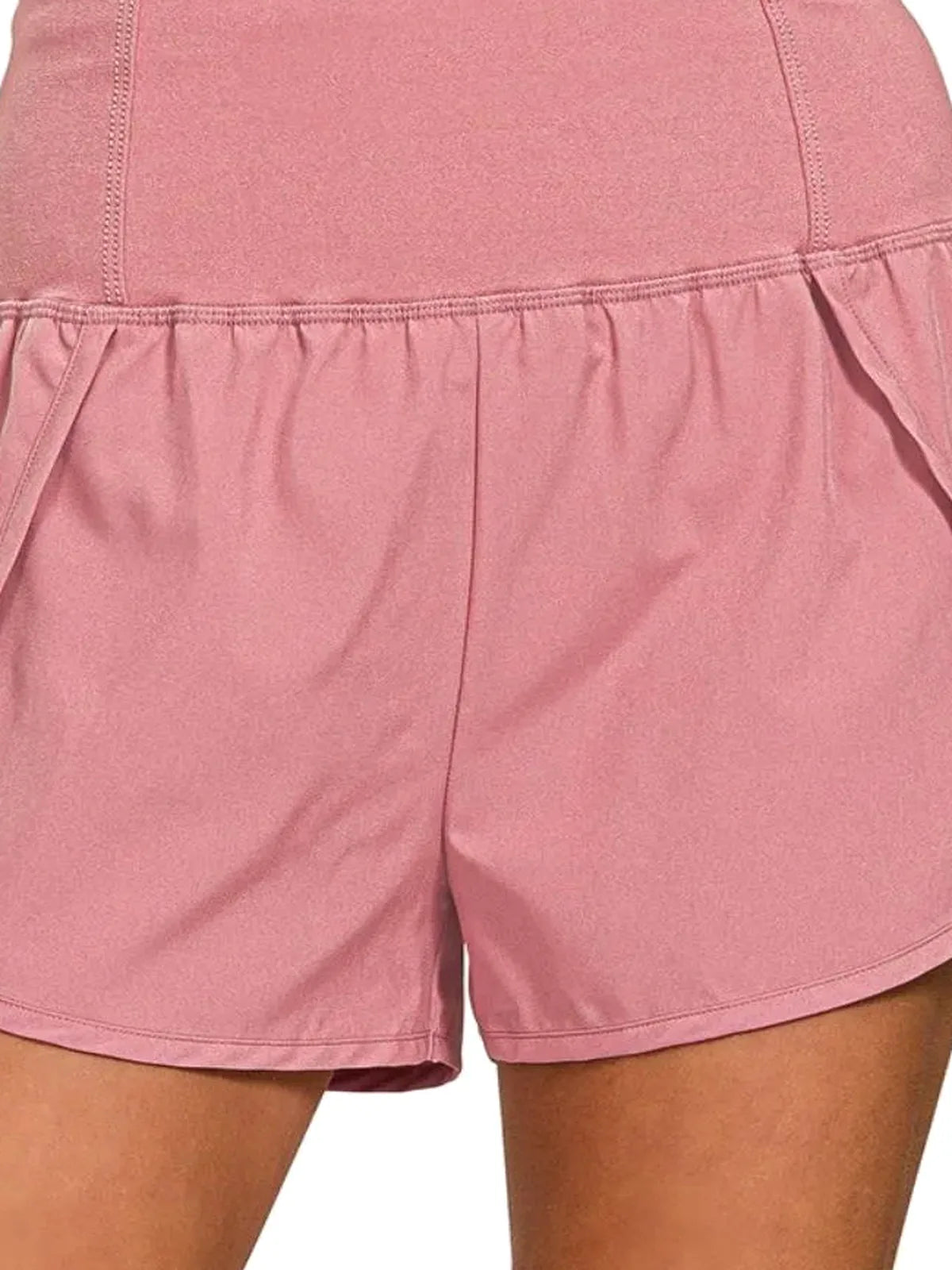 High Waisted Quick-Dry Running Shorts with Zip Pocket – photo 2
