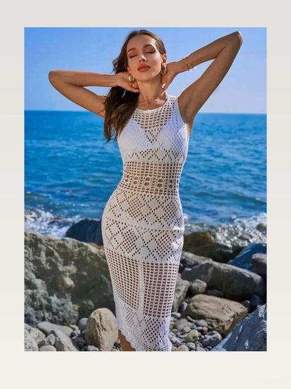 Hollow Out Round Neck Sleeveless Cover-Up Dress — styled showcase — Livostyle