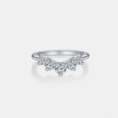 Inlaid Moissanite 925 Sterling Silver Ring — square view — Livostyle