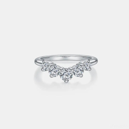 Inlaid Moissanite 925 Sterling Silver Ring — square view — Livostyle