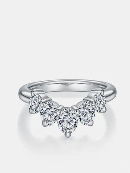 Inlaid Moissanite 925 Sterling Silver Ring — detail view — Livostyle