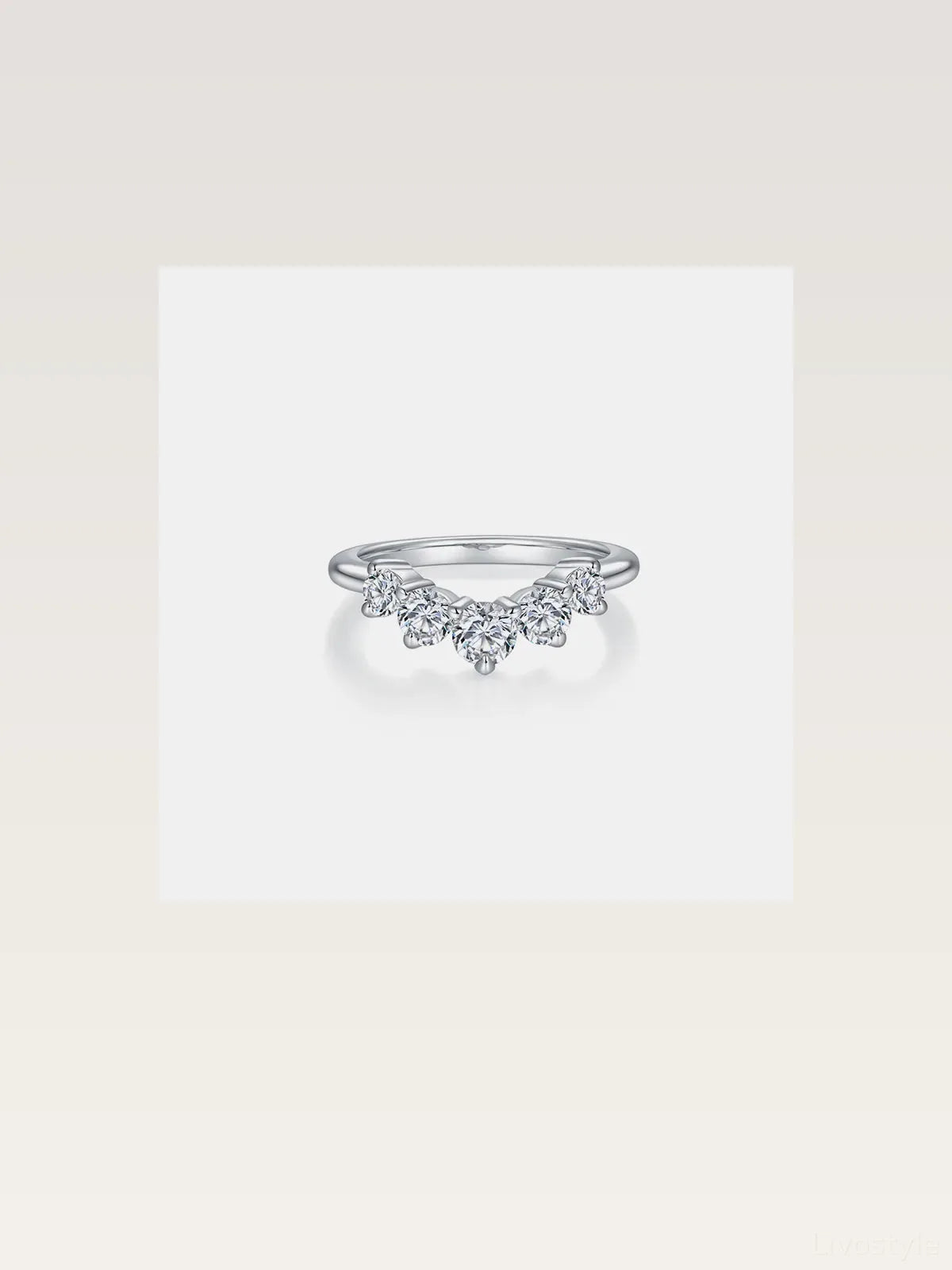 Inlaid Moissanite 925 Sterling Silver Ring — styled showcase — Livostyle