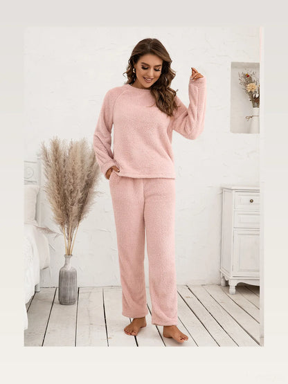 Ivy Lane Teddy Long Sleeve Top and Pants Lounge Set — styled showcase — Livostyle