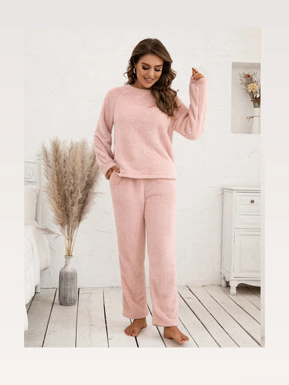 Ivy Lane Teddy Long Sleeve Top and Pants Lounge Set — styled showcase — Livostyle