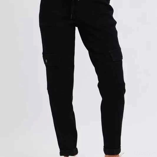 High Waist Cargo Cuffed Jogger — square view — Livostyle