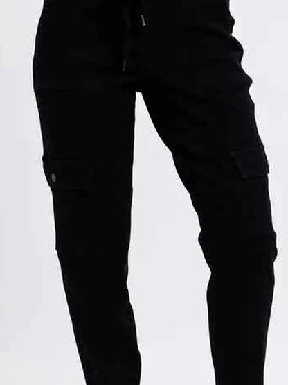 High Waist Cargo Cuffed Jogger — detail view — Livostyle