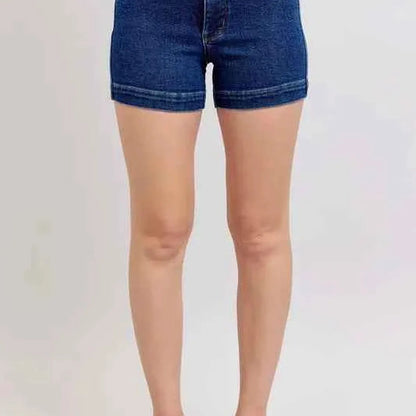 High Waist Tummy Control Denim Shorts — square view — Livostyle