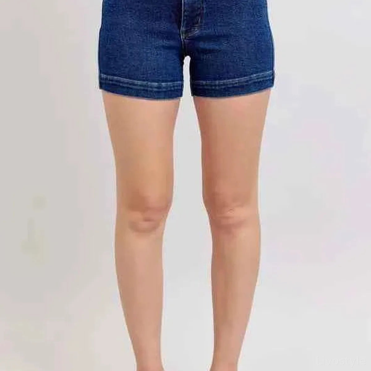 High Waist Tummy Control Denim Shorts — square view — Livostyle