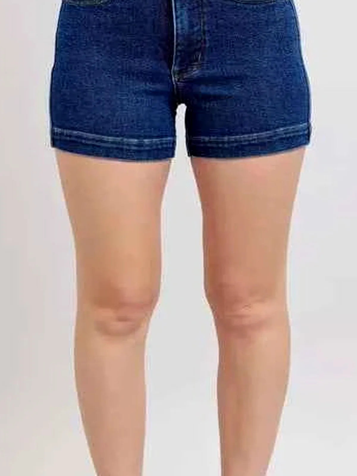 High Waist Tummy Control Denim Shorts — detail view — Livostyle