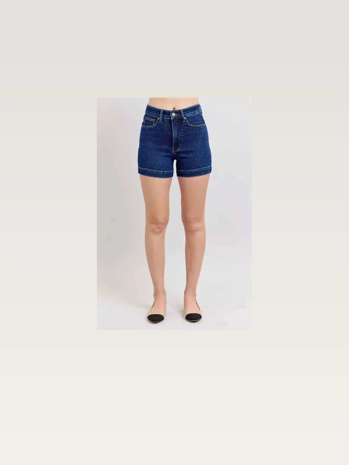 High Waist Tummy Control Denim Shorts — styled showcase — Livostyle