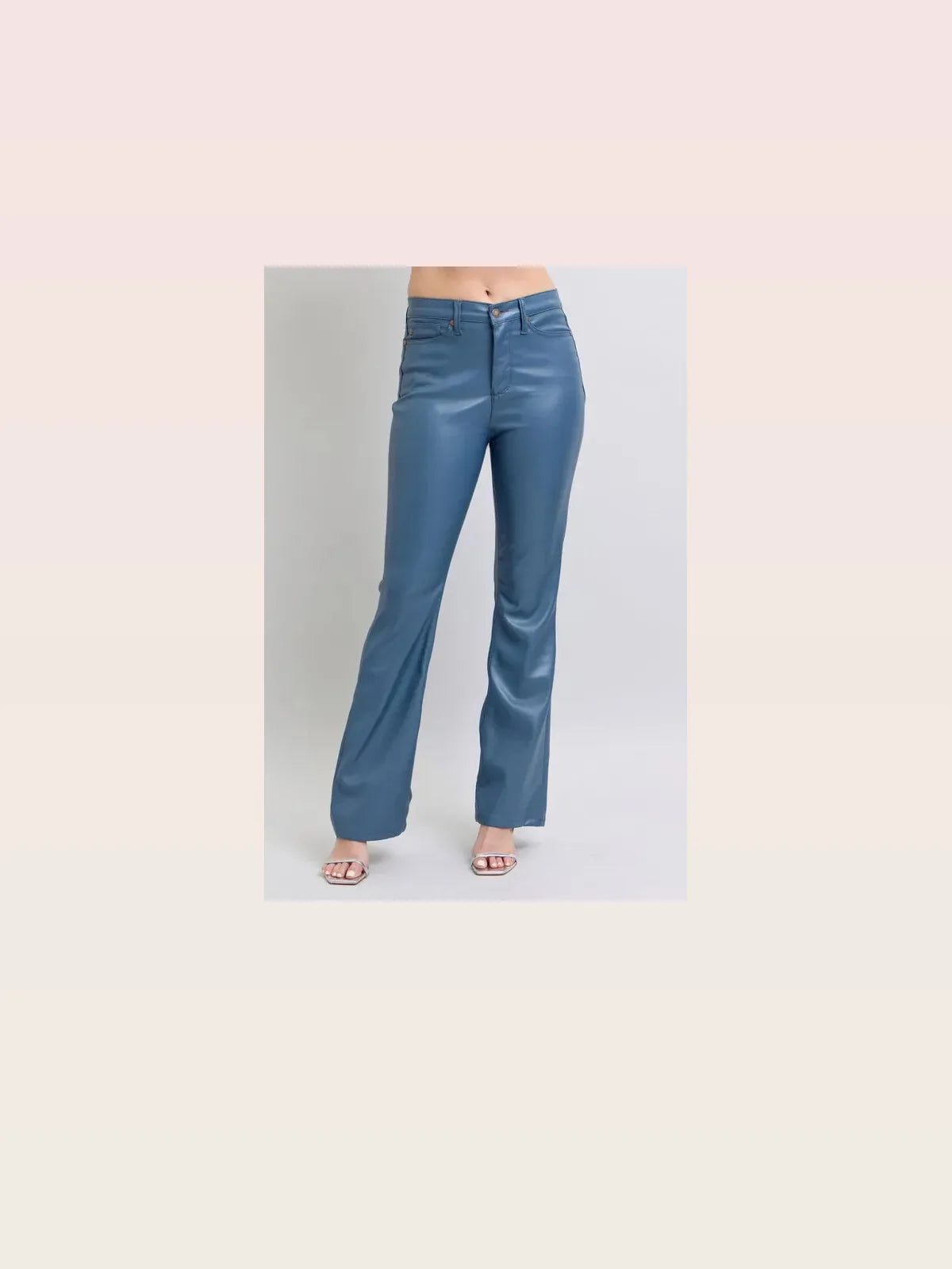 High Waist Tummy Control Faux Leather Bootcut Pants — styled showcase — Livostyle