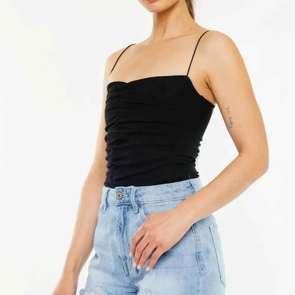 Raw Hem Distressed High Waist Denim Shorts — square view — Livostyle